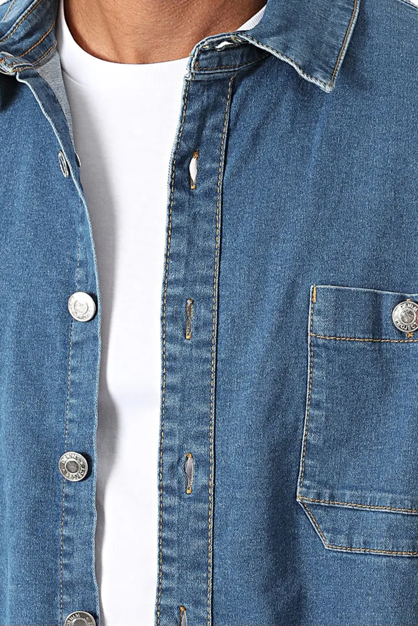 Чоловіча синя джинсова сорочка DPLoose Oversized Denim Shirt 6