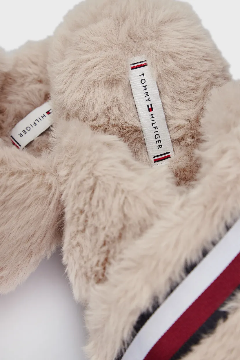 Женские бежевые тапочки FUR CROSS STRAP HOME SLIPPER 5