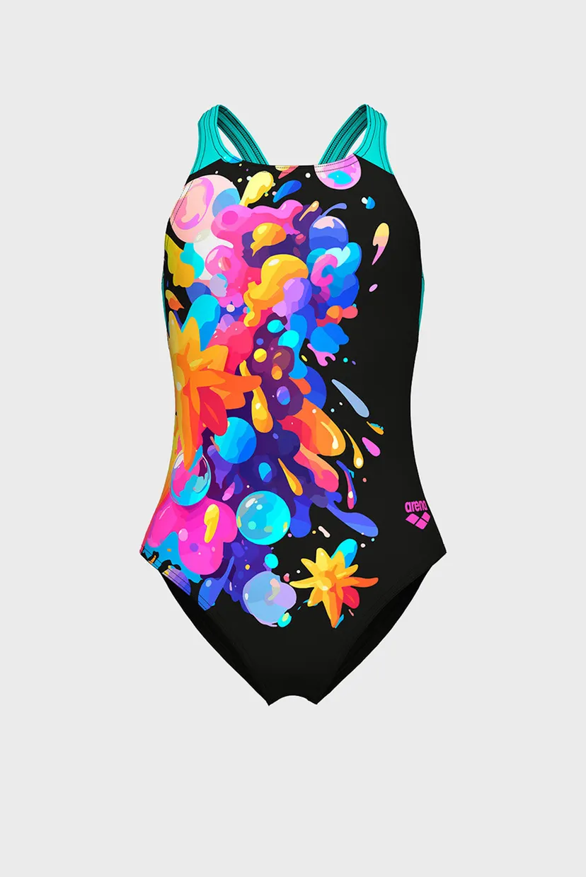Дитячий чорний купальник PAINTING SWIMSUIT V BACK 6