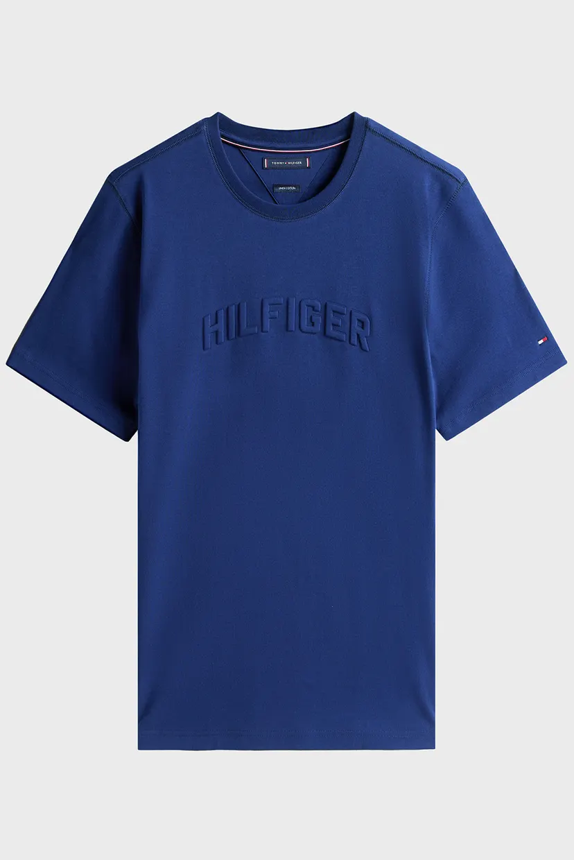 Мужская синяя футболка HILFIGER ARCH EMBOSSED 4