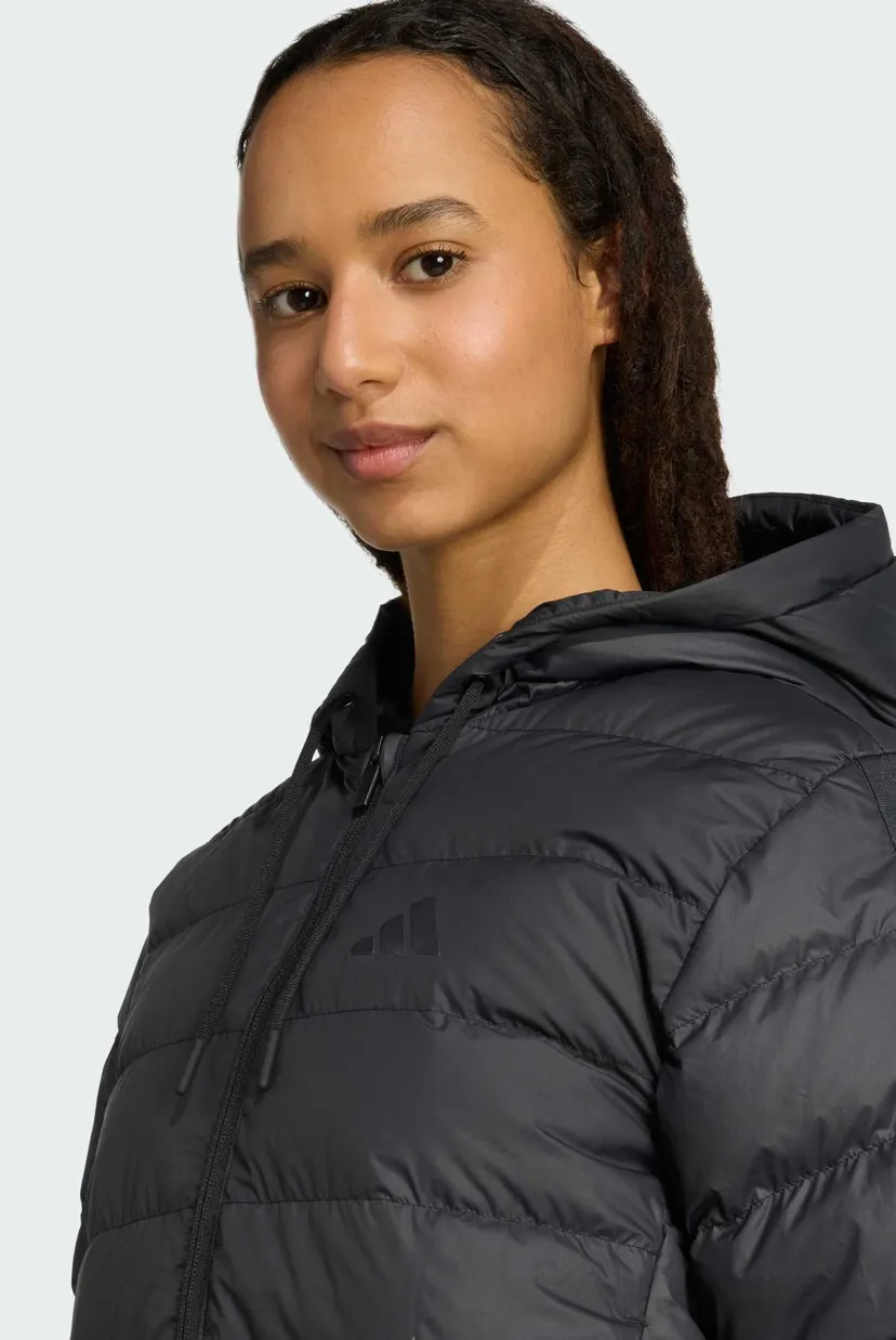 Жіночий чорний пуховик Essentials CLIMAWARM 3-Stripes 4