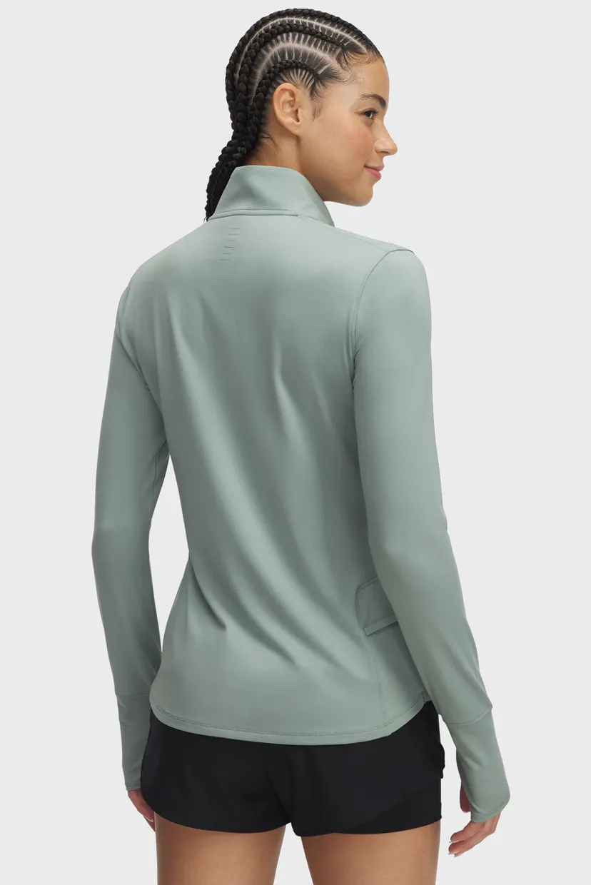 Женский мятный лонгслив UA Launch Pro Half Zip 3