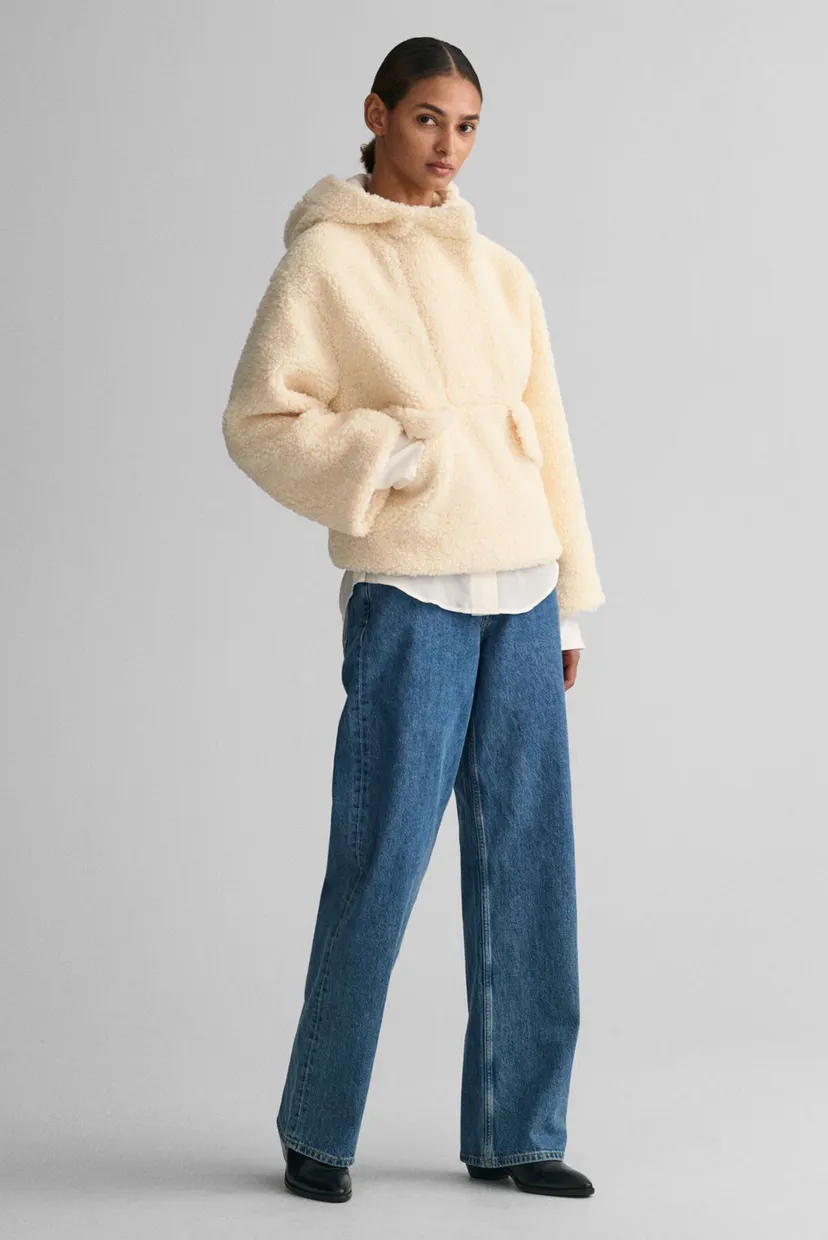 Жіноче бежеве худі REL PILE FLEECE HOODIE Gant 4200737 — MD-Fashion