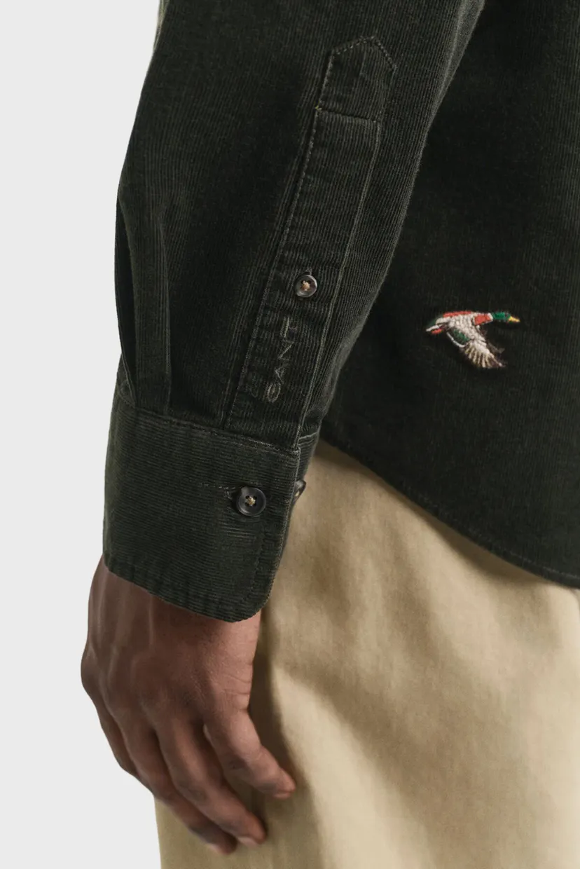 Чоловіча темно-зелена сорочка з візерунком EMBROIDERED 7
