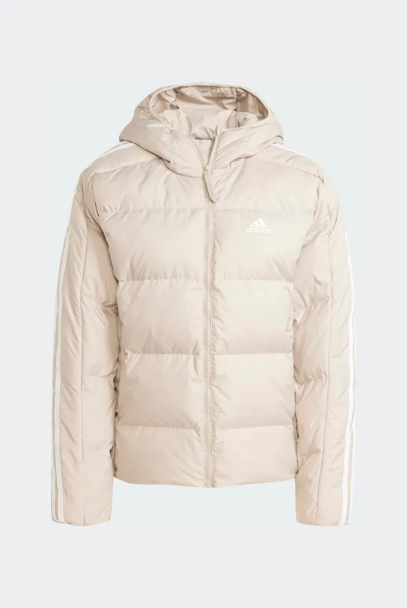 Жіночий бежевий пуховик Essentials 3-Stripes Mid Down Hooded 6