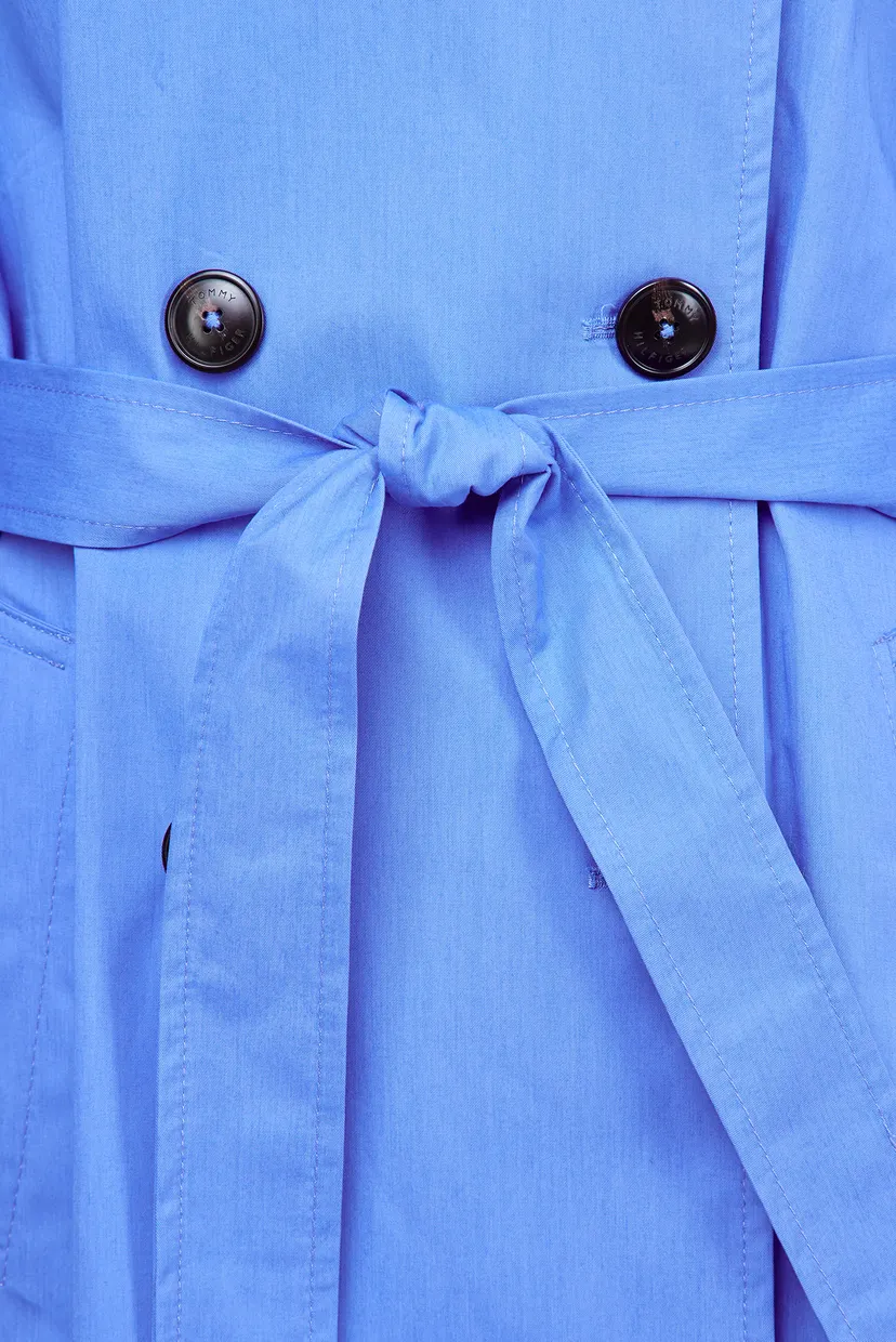 Женский голубой тренч COTTON SHORT TRENCH 5