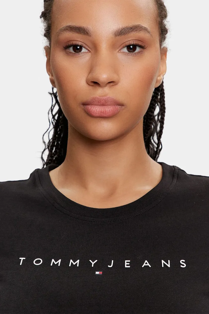 Жіноча чорна футболка TJW SLIM LINEAR TEE EXT 4