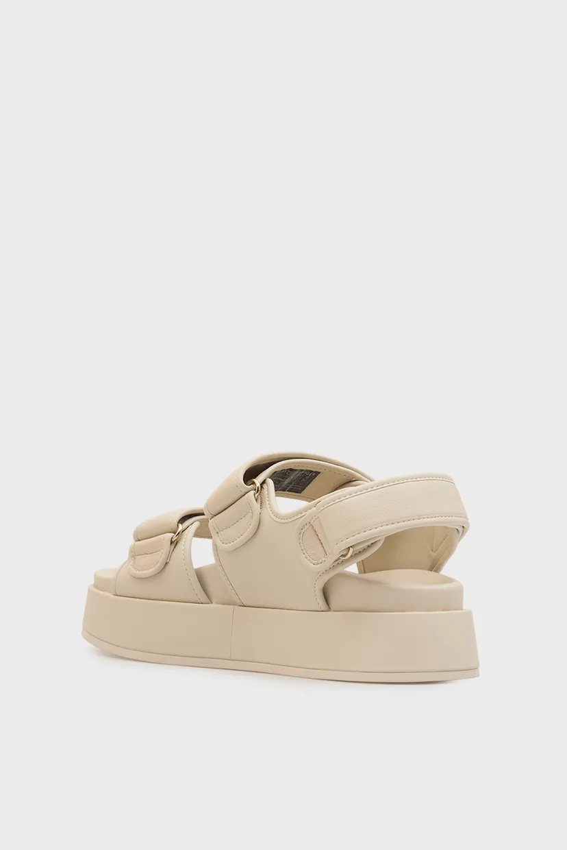 Женские бежевые кожаные сандалии SPORTY PLATFORM 5