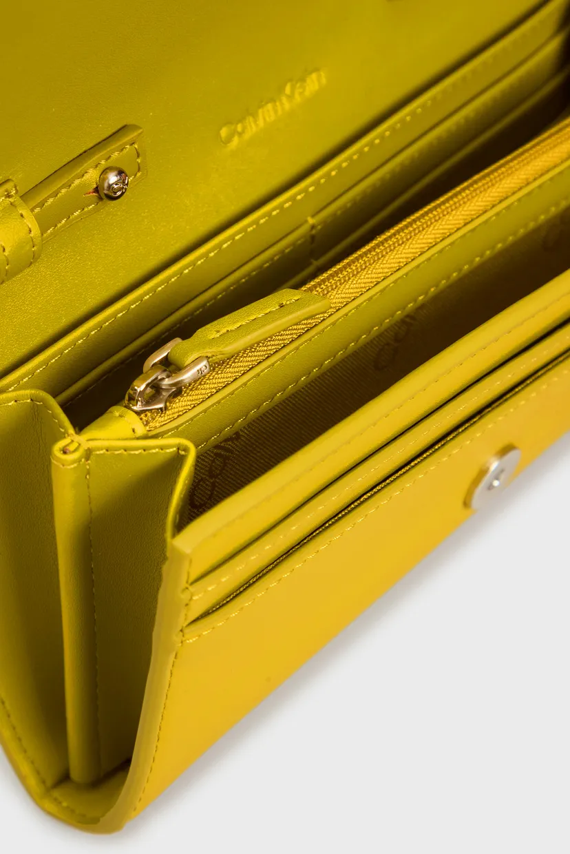 Жіноча гірчична сумка CK WOVEN CONVERTIBLE WALLET BAG 5
