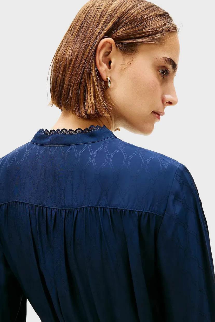 Жіноча темно-синя сукня FLUID JACQUARD 3