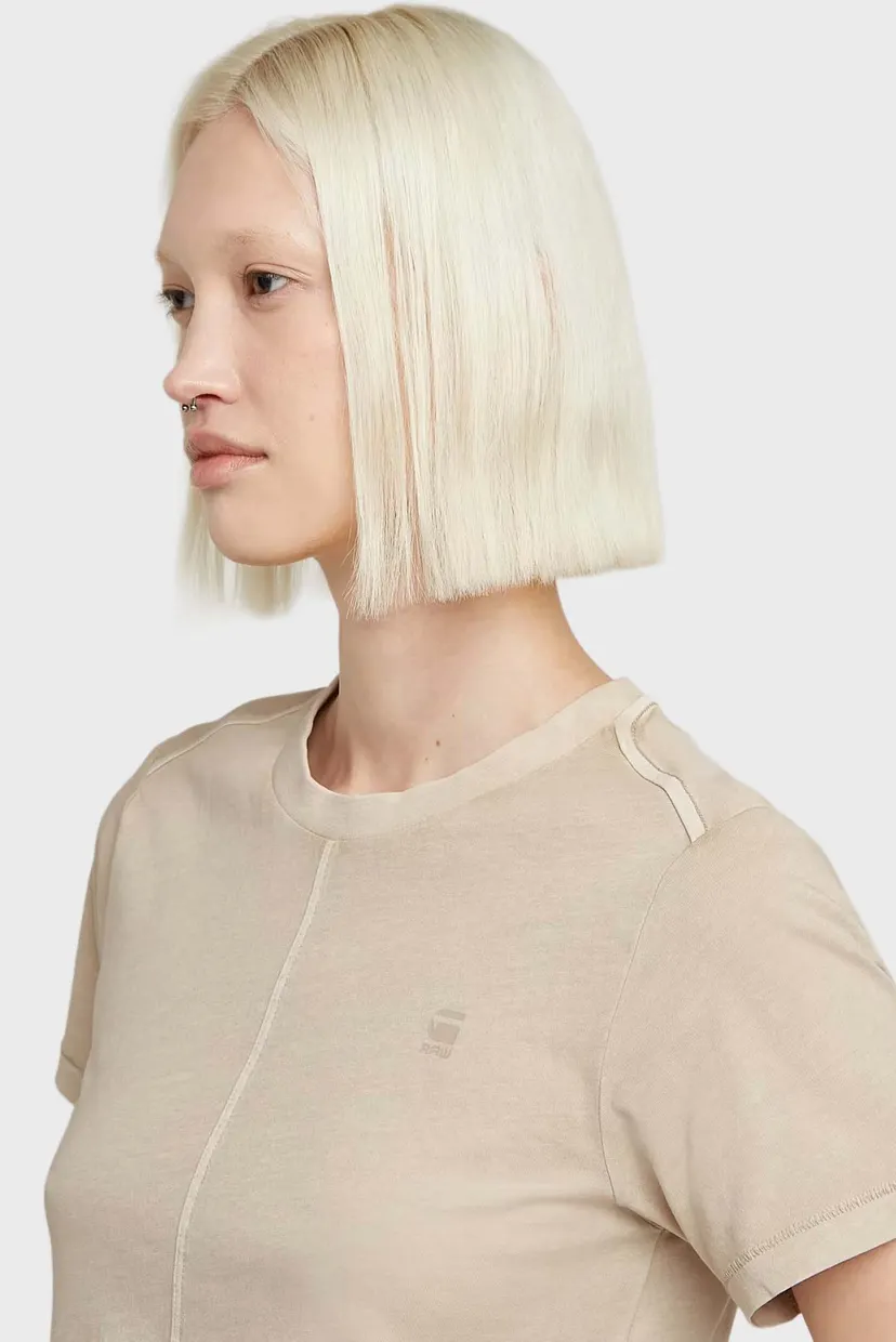 Женская бежевая футболка Overdyed 4