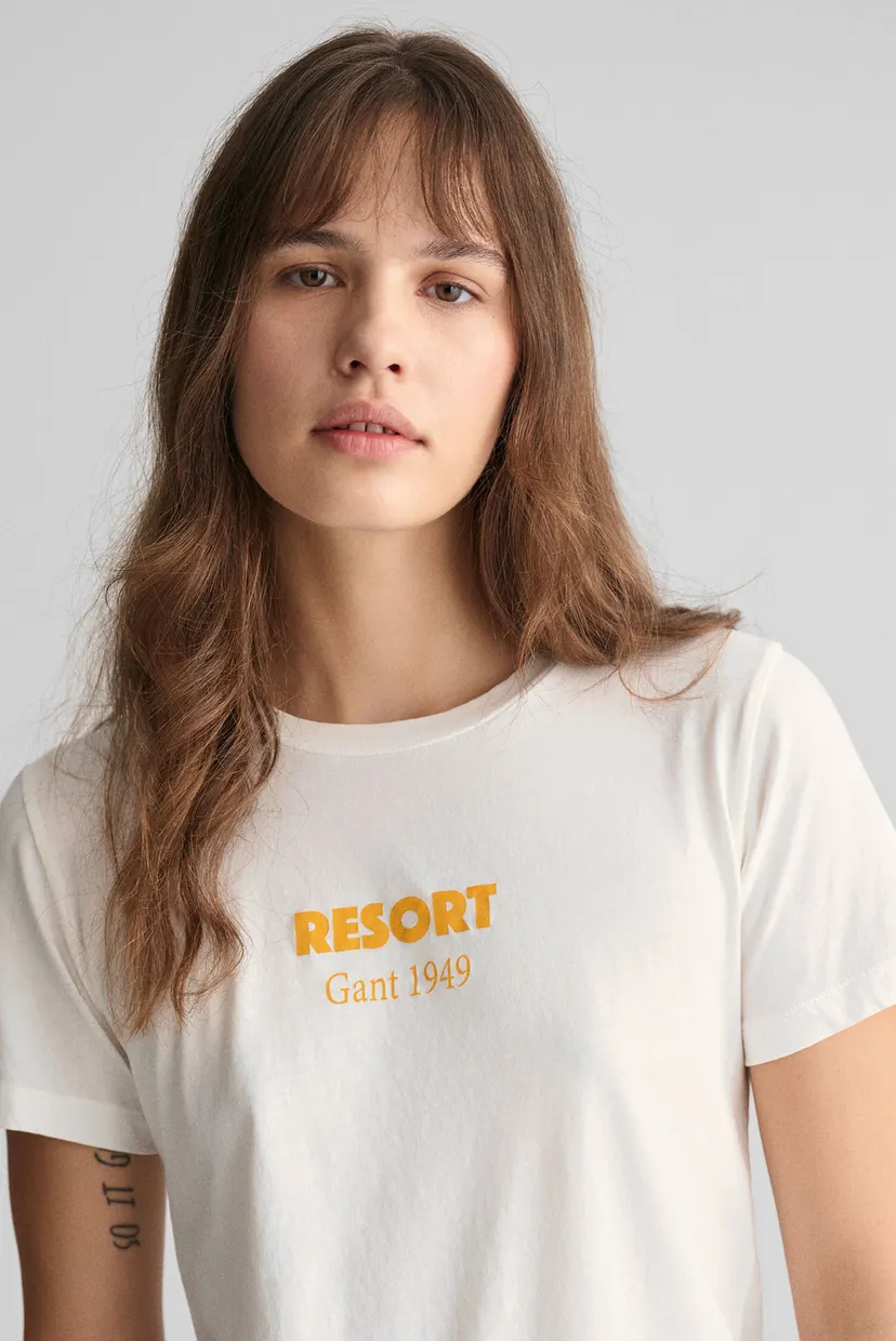Жіноча біла футболка REG GANT RESORT SS 4