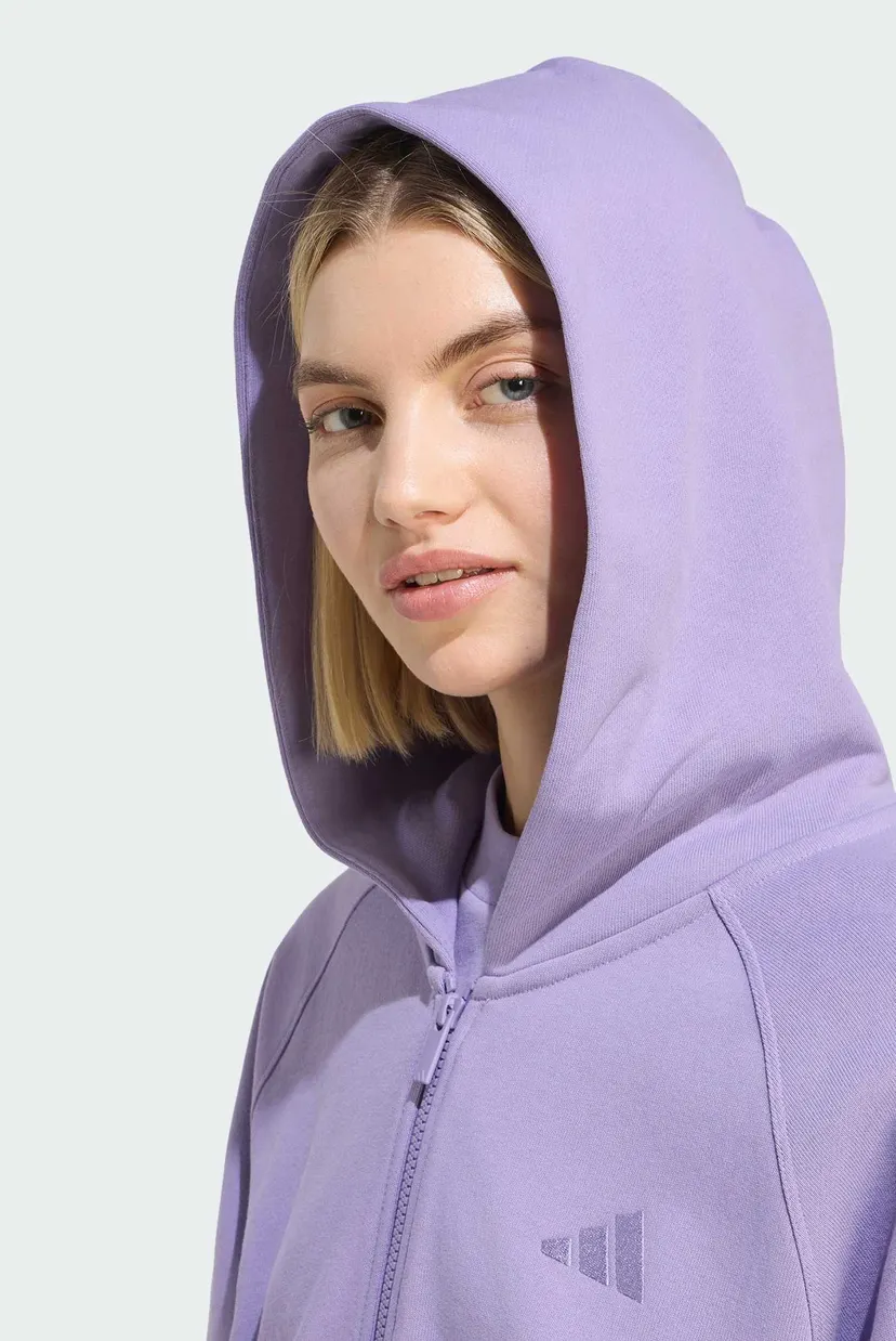 Женское сиреневое худи ADIDAS KIT 3-STRIPES FULL ZIP 4