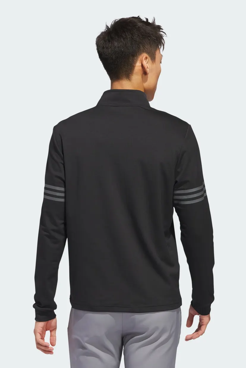 Чоловічий чорний лонгслів Adi 3-Stripes Half-Zip 3