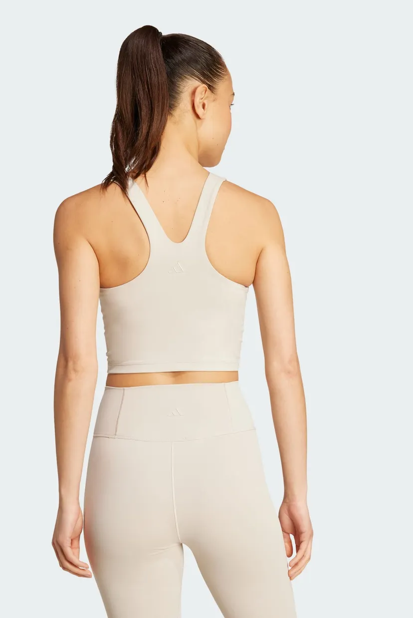 Жіноча бежева майка adidas All Me Medium Support 3