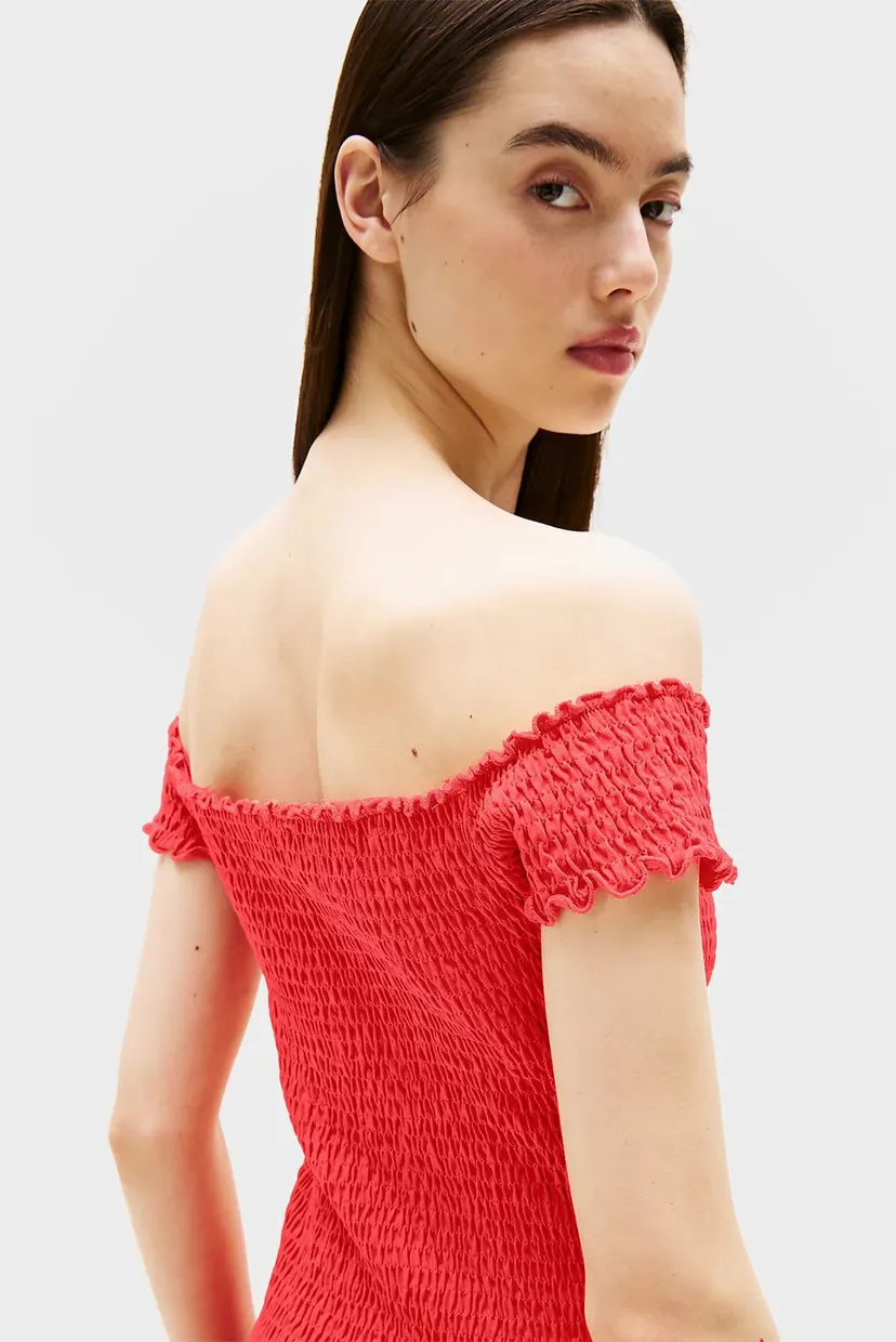 Жіноча червона сукня SMOCK BODYCON 4