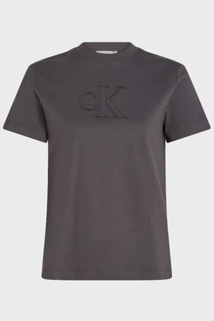 Жіноча темно-сіра футболка CK APPLIQUE REGULAR TEE 5