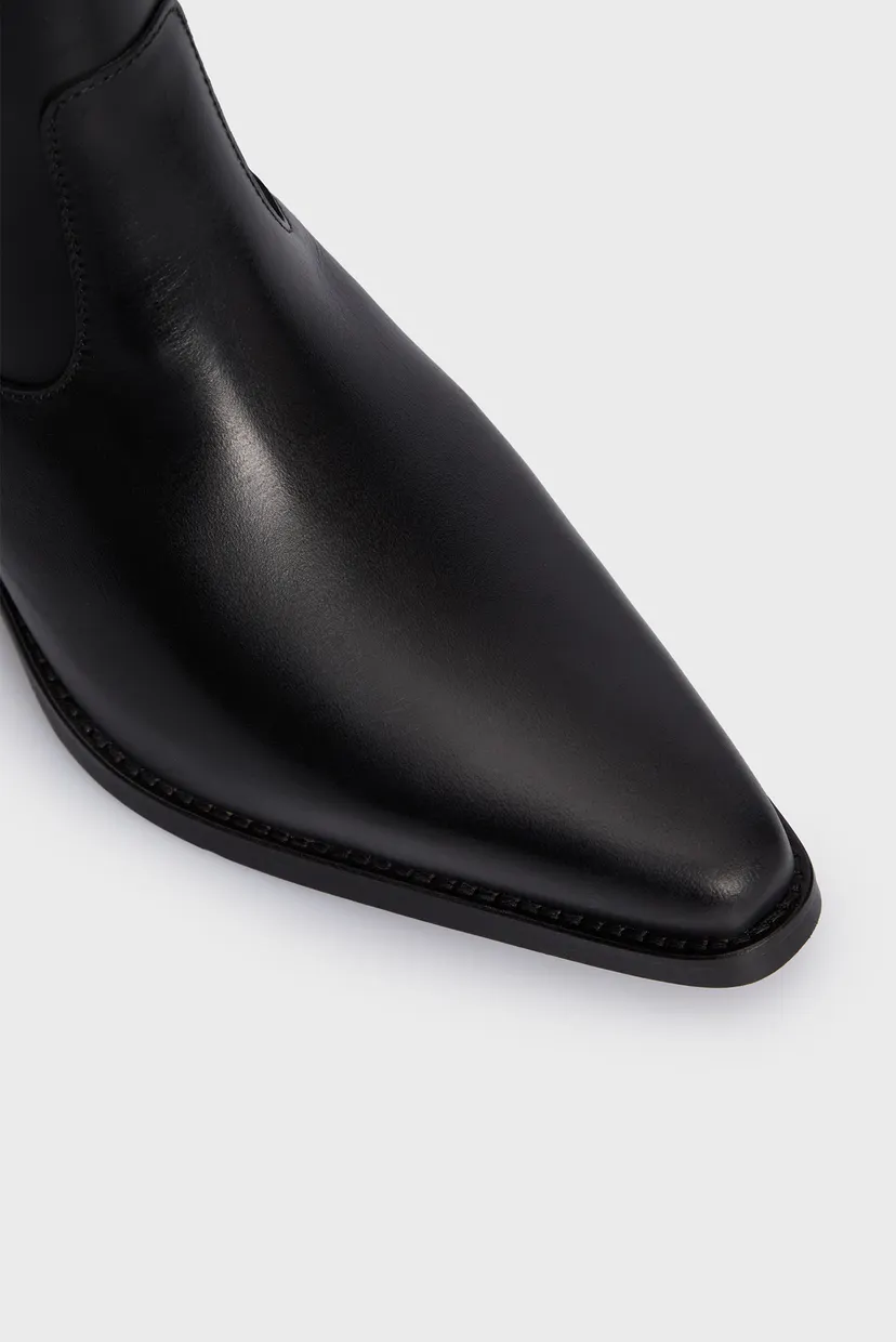 Жіночі чорні шкіряні ковбойки TH LEATHER COWBOY BOOT 4