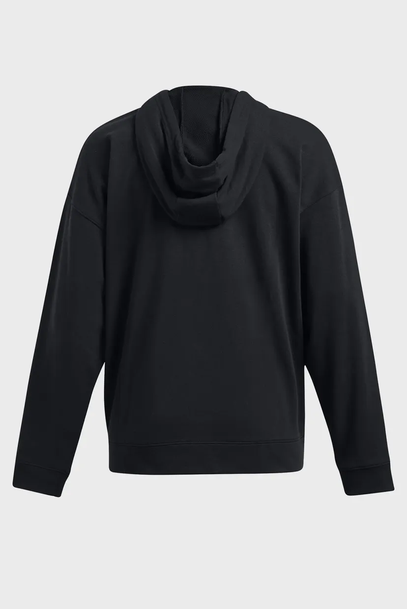 Женское черное худи UA Rival Terry OS FZ Hooded 4