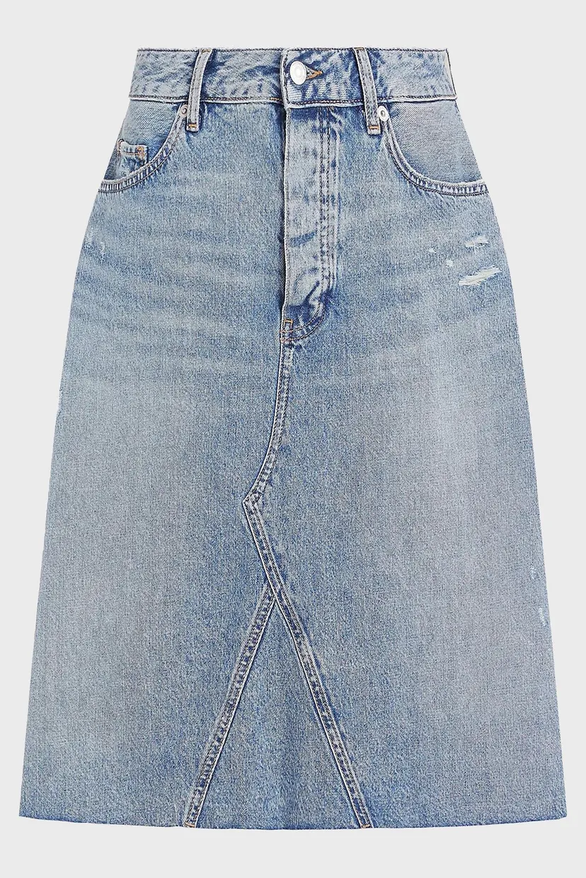 Жіноча блакитна джинсова спідниця DNM RW RELAXED SKIRT MIO WRN 5