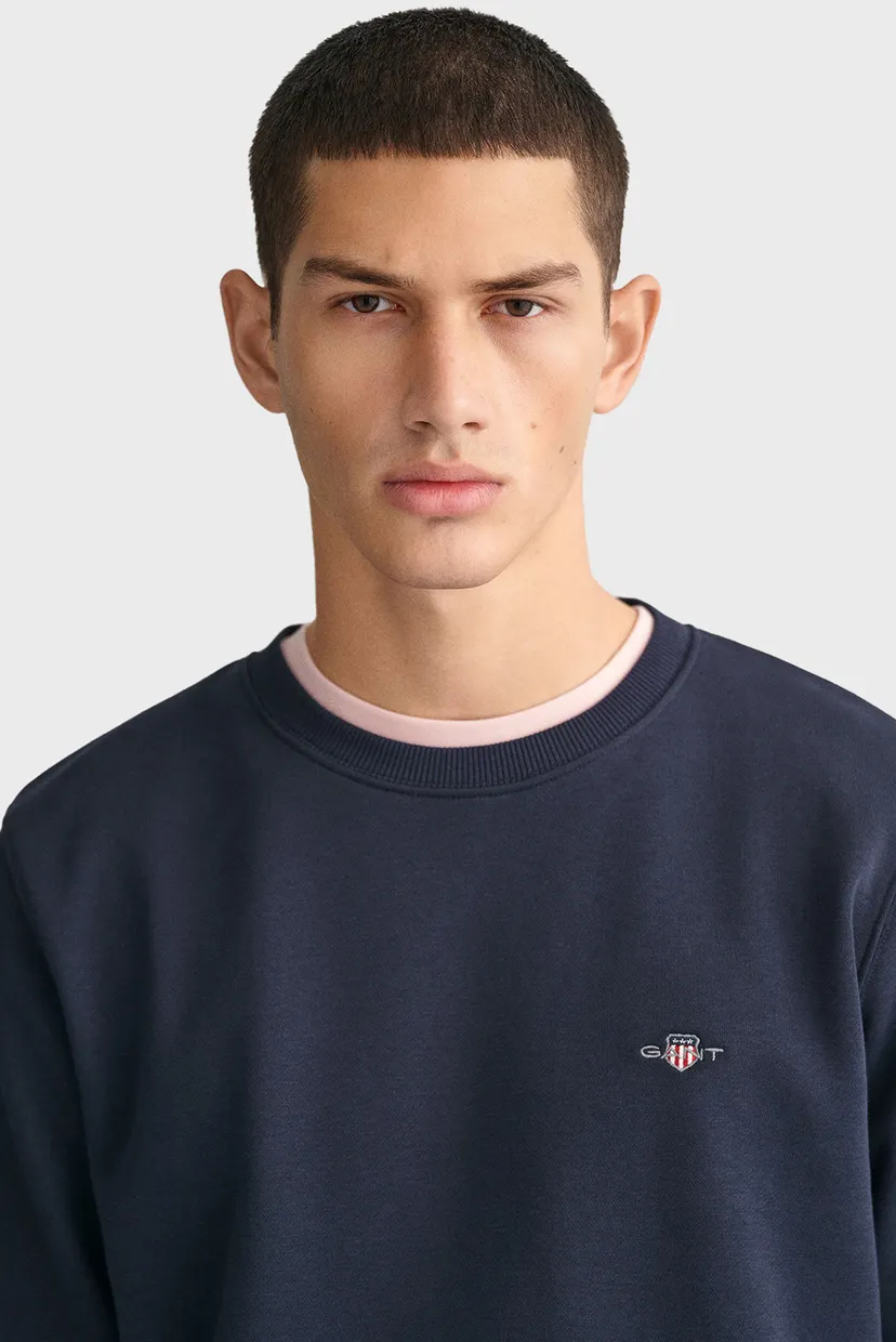 Чоловічий темно-синій світшот REG SHIELD C-NECK 4