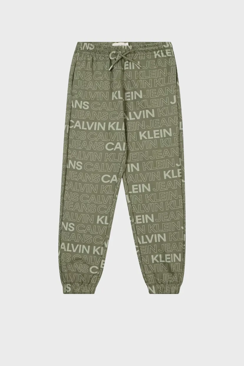 Дитячі зелені спортивні штани з візерунком CKJ LOGO AOP RELAXED JOGGER 4