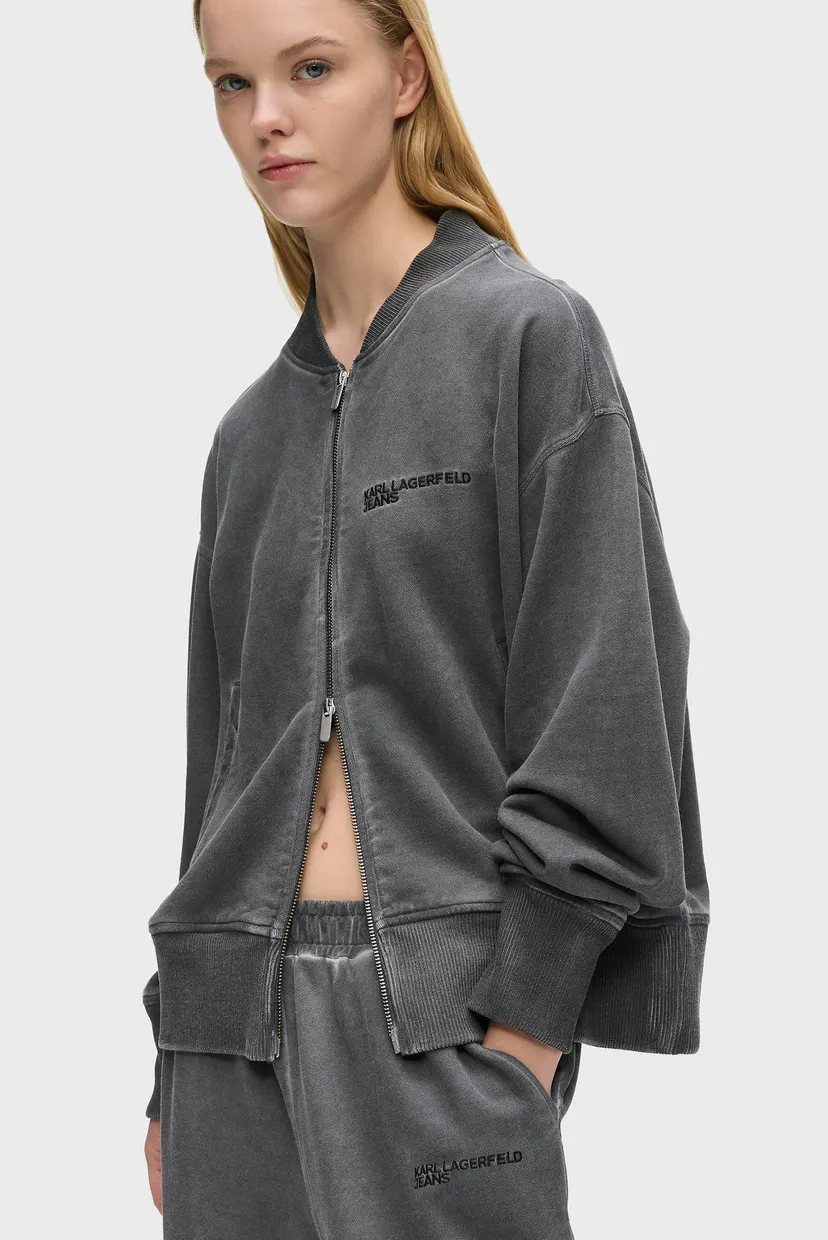 Женский серый бомбер RELAXED WASHED ZIP 4