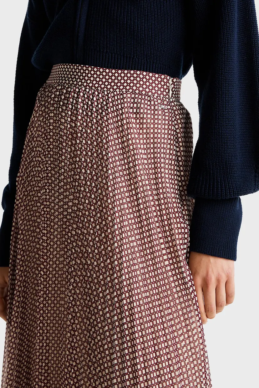 Женская плиссированная юбка с узором RUFFLE SUNRAY PLEATED LONG SKIRT 4