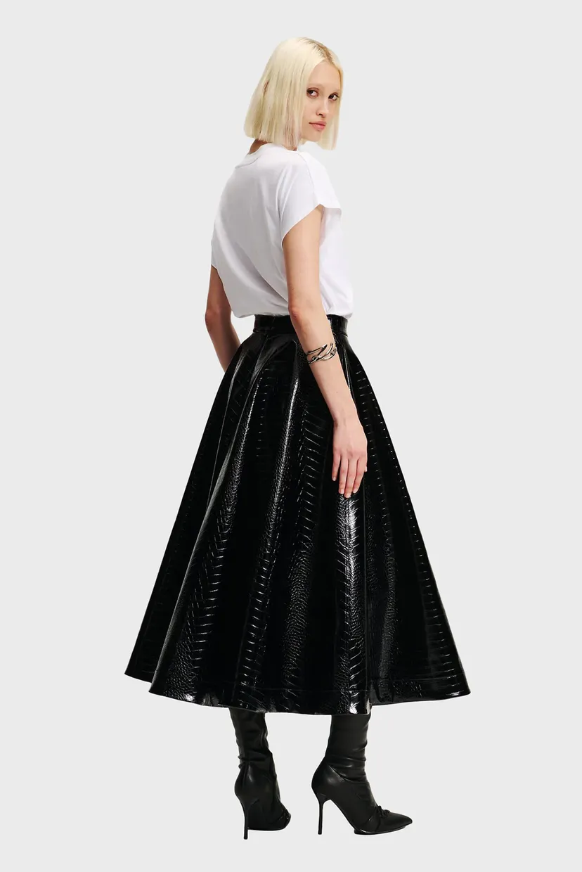 Жіноча чорна спідниця FAUX LEATHER 3