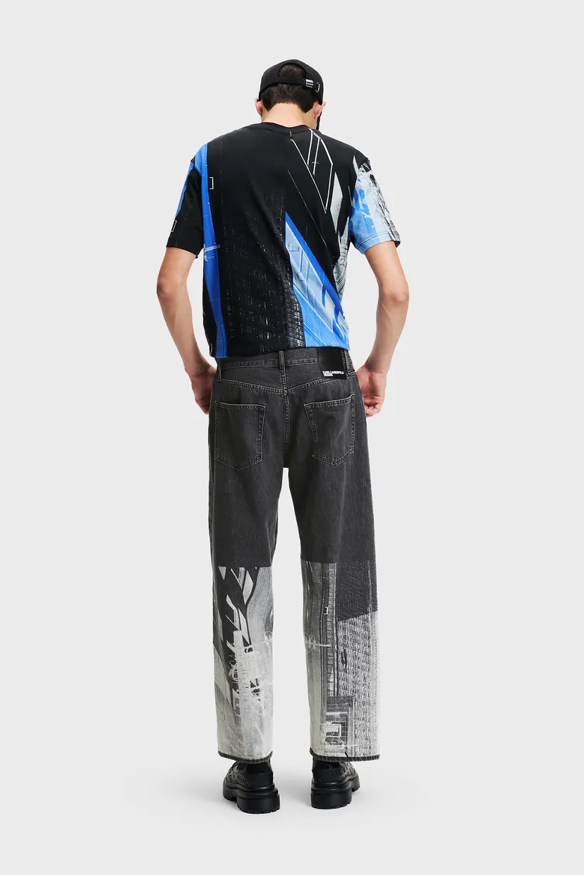Чоловічі чорні джинси klj baggy print denim 3