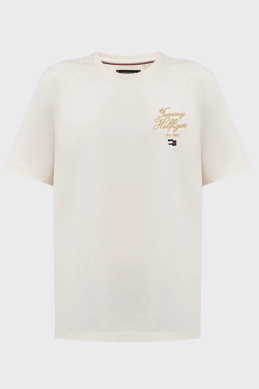Чоловіча біла футболка SCRIPT HILFIGER 5