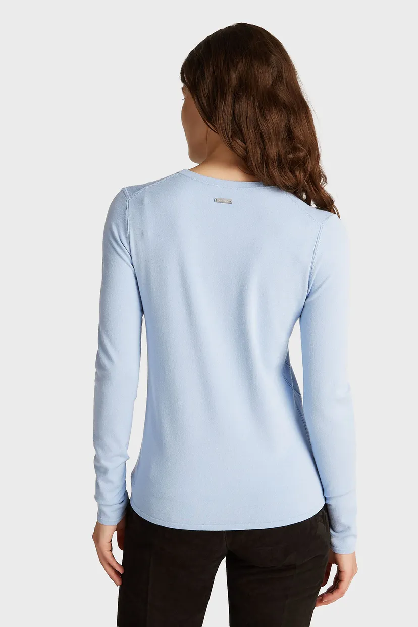 Женский голубой джемпер COMFORT KNIT C-NK SLIM SWEATER 3