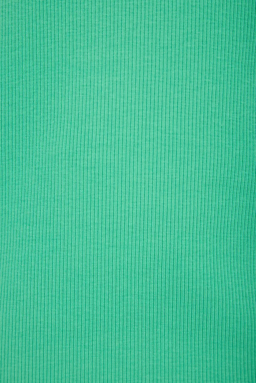 Женская зеленая футболка Basic ribbed tee 3