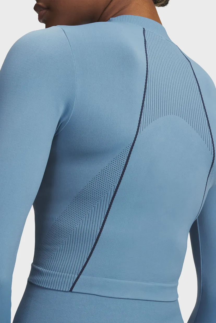 Женский голубой лонгслив UA Vanish Seamless LS Under Armour Женский голубой лонгслив UA Vanish Seamless LS Under Armour