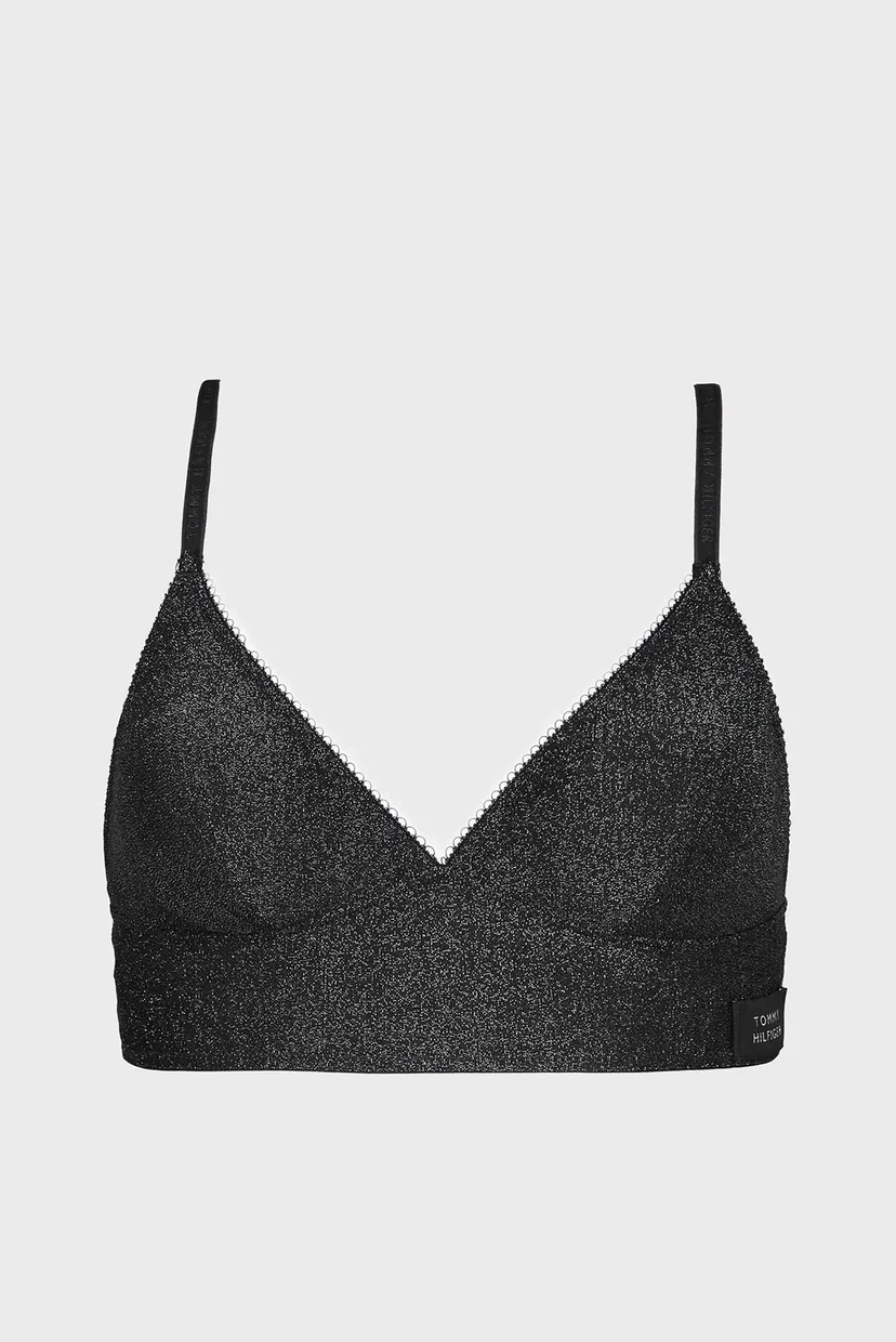 Женский черный топ TRIANGLE BRA SPARKLE 5
