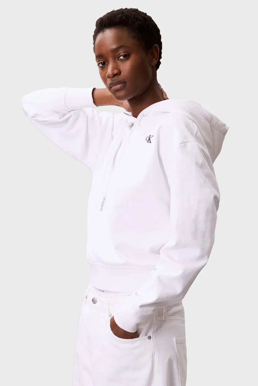Женское белое худи MONOGRAM TERRY 5