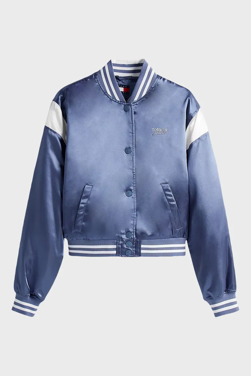 Жіночий темно-синій бомбер TJW SCRIPT VARSITY JACKET 6