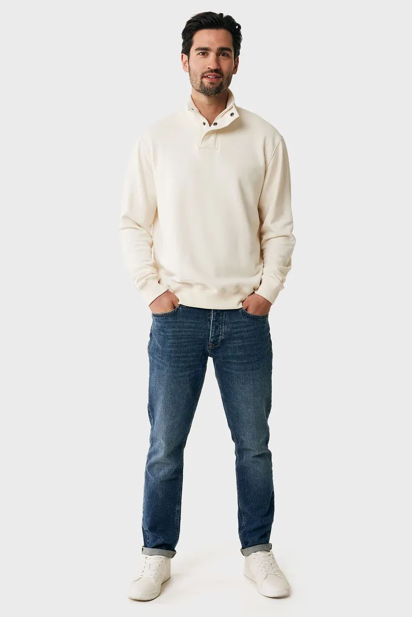 Мужская белая кофта High neck sweater with zipper Mexx