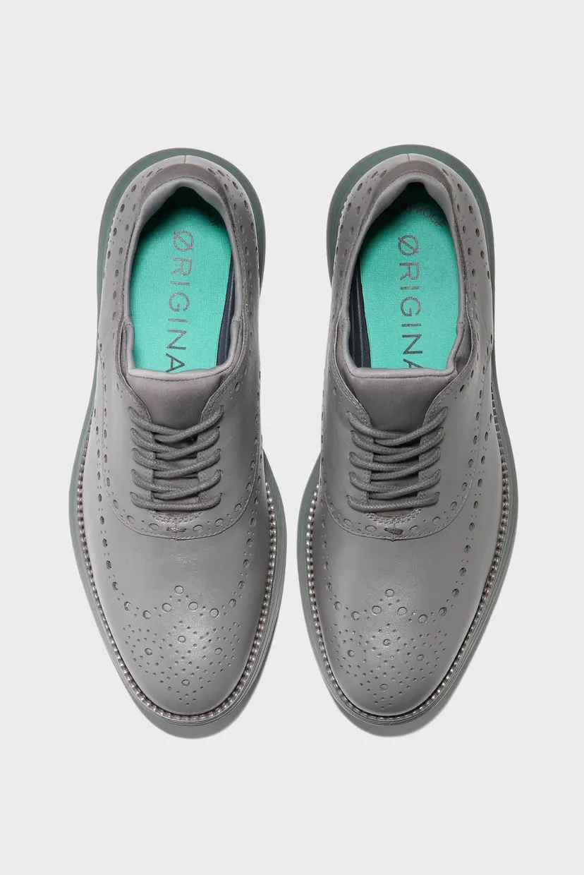 Мужские серые кожаные броги ØriginalGrand Ultra Waterproof Wingtip Oxford 3