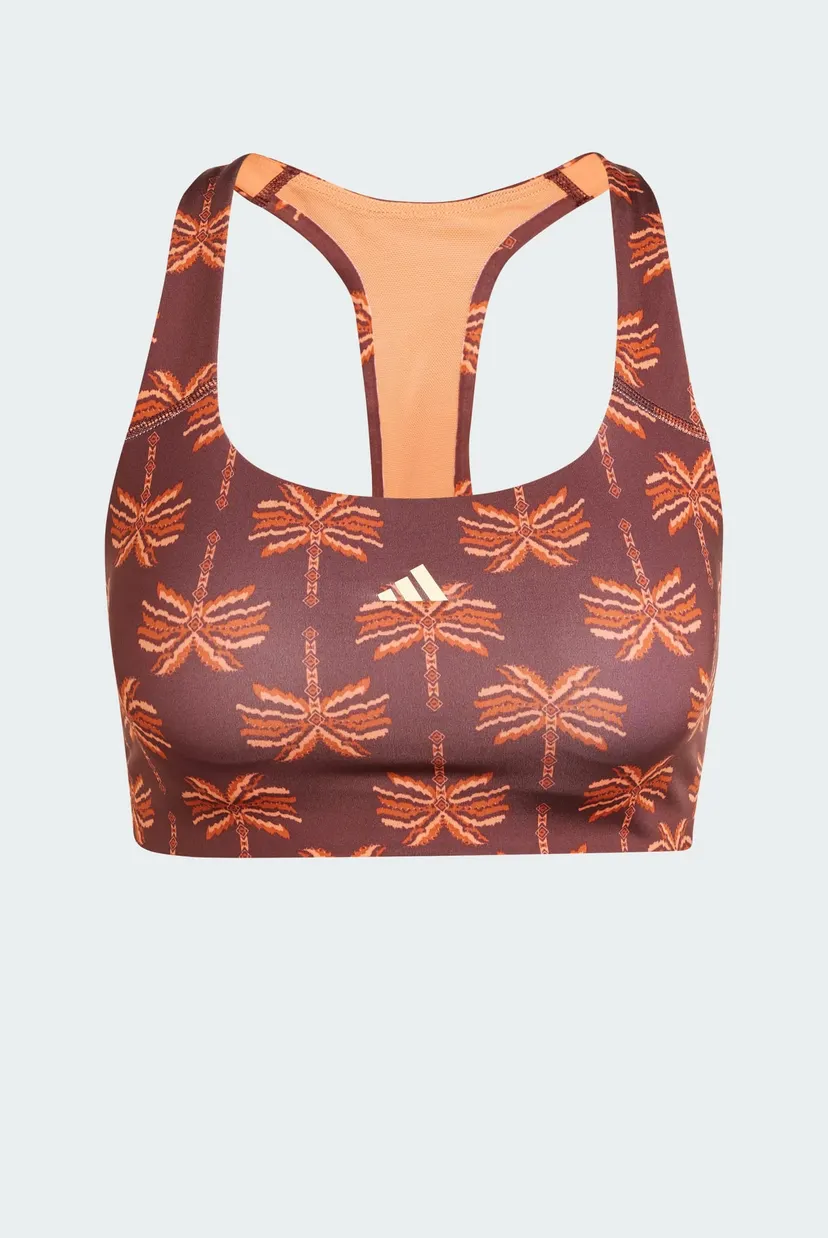 Жіночий коричневий топ з візерунком adidas x FARM Rio Medium-Support 6