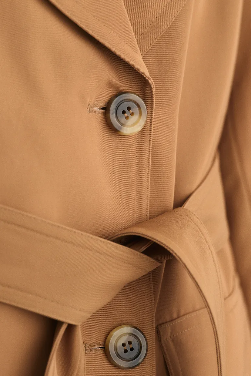 Жіночий бежевий плащ FLUID BELTED COAT 5
