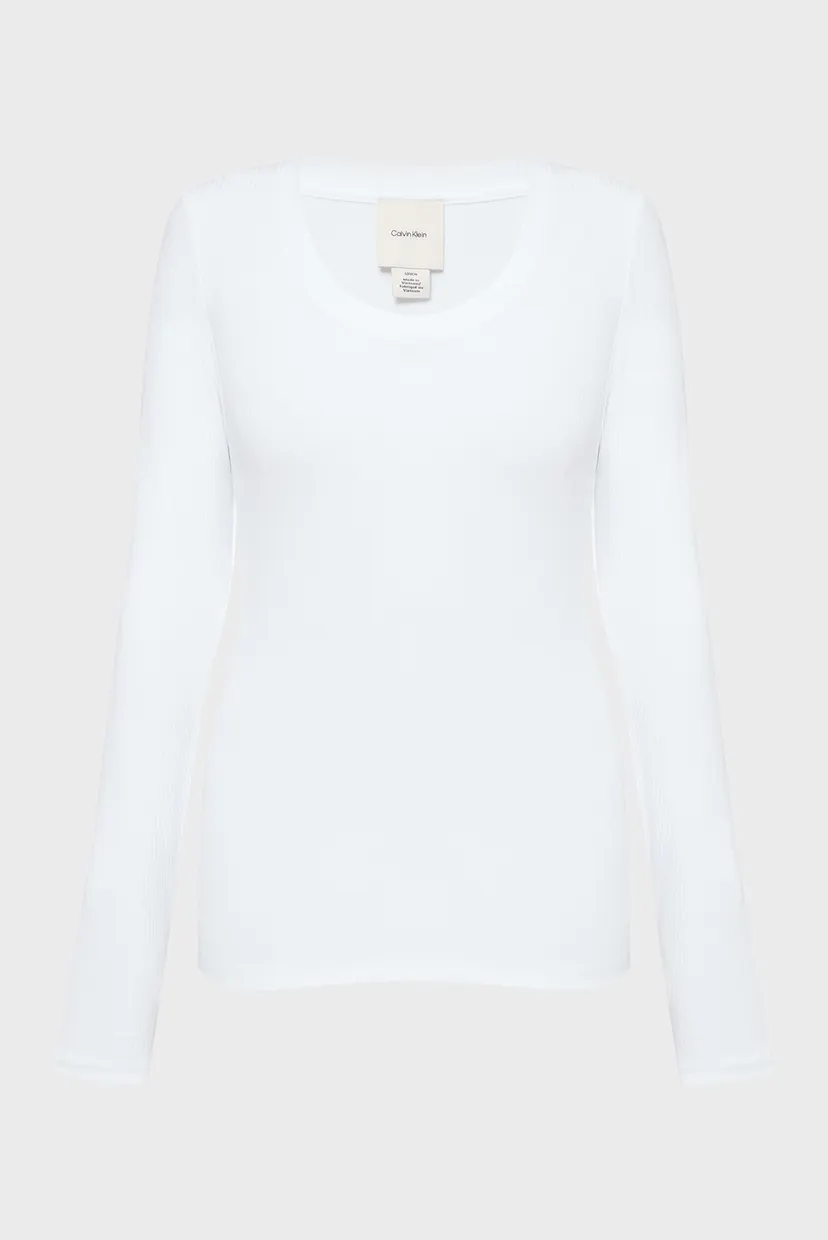 Жіночий білий лонгслів RIB LS TEE 7