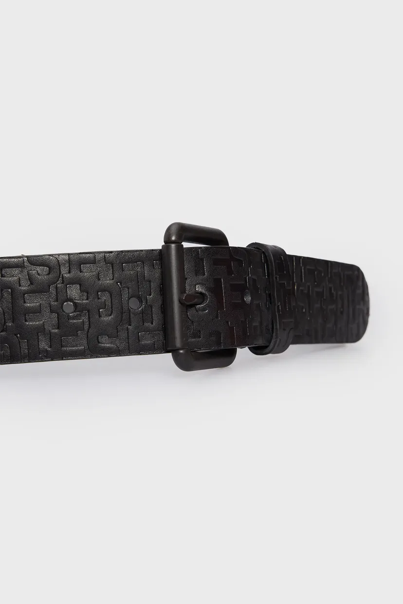 Чоловічий чорний шкіряний ремінь PC MONOGRAM B-MONOGRAM LE BELT 3