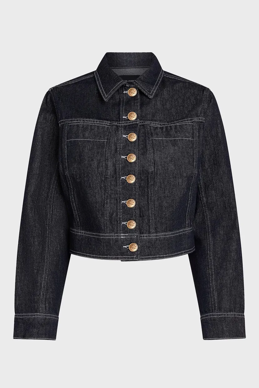 Женская темно-синяя джинсовая куртка BUTTON DENIM JACKET 5