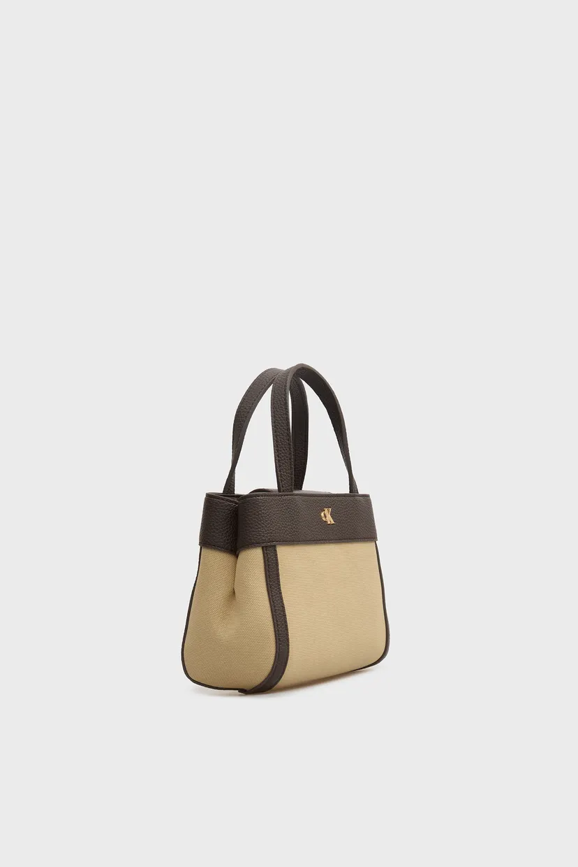 Жіноча бежева сумка CK CANVAS MINI TOTE CROSSBODY 3
