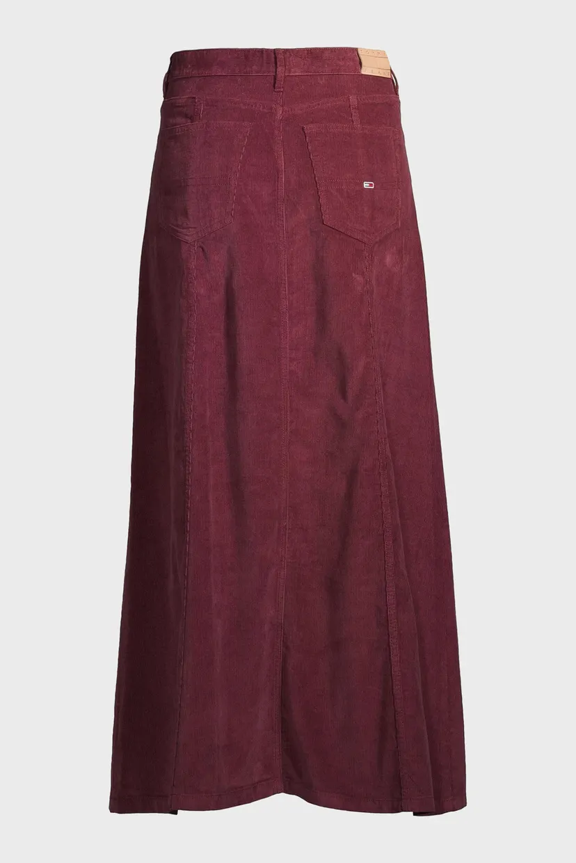 Жіноча бордова вельветова спідниця TJW FINE CORD MAXI 5