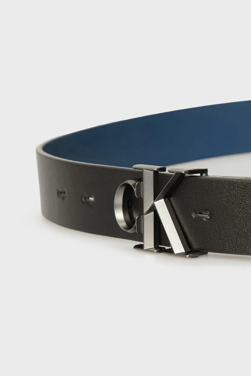 Чоловічий двосторонній  шкіряний ремінь CK BUCKLE 32MM REV 3