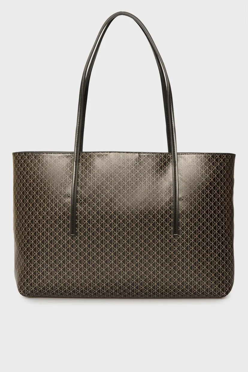 Жіноча чорна сумка з візерунком EMBLEM AOP TOTE W/ POUCH 4