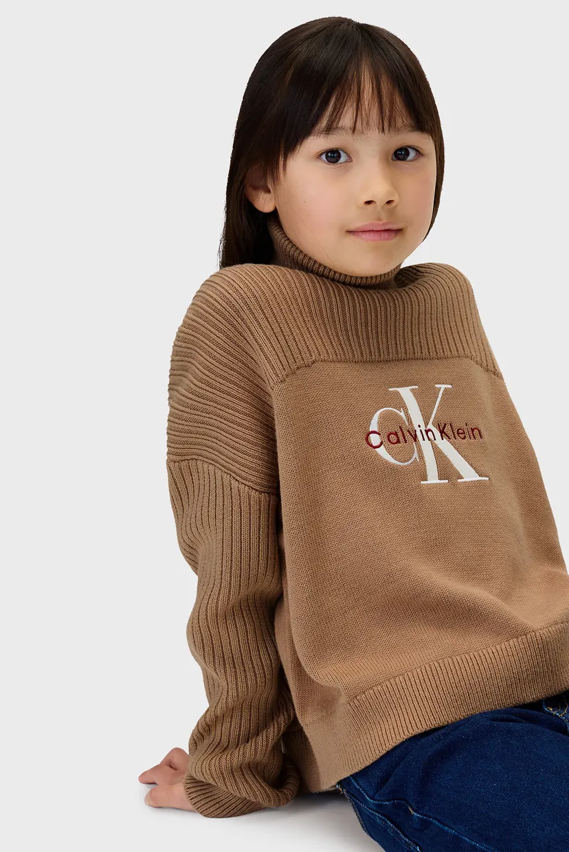 Детский коричневый свитер MONOLOGO ROLLNECK 5