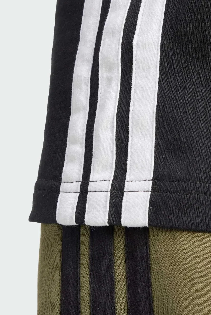 Чоловіча чорна футболка Essentials 3-Stripes Single Jersey 5